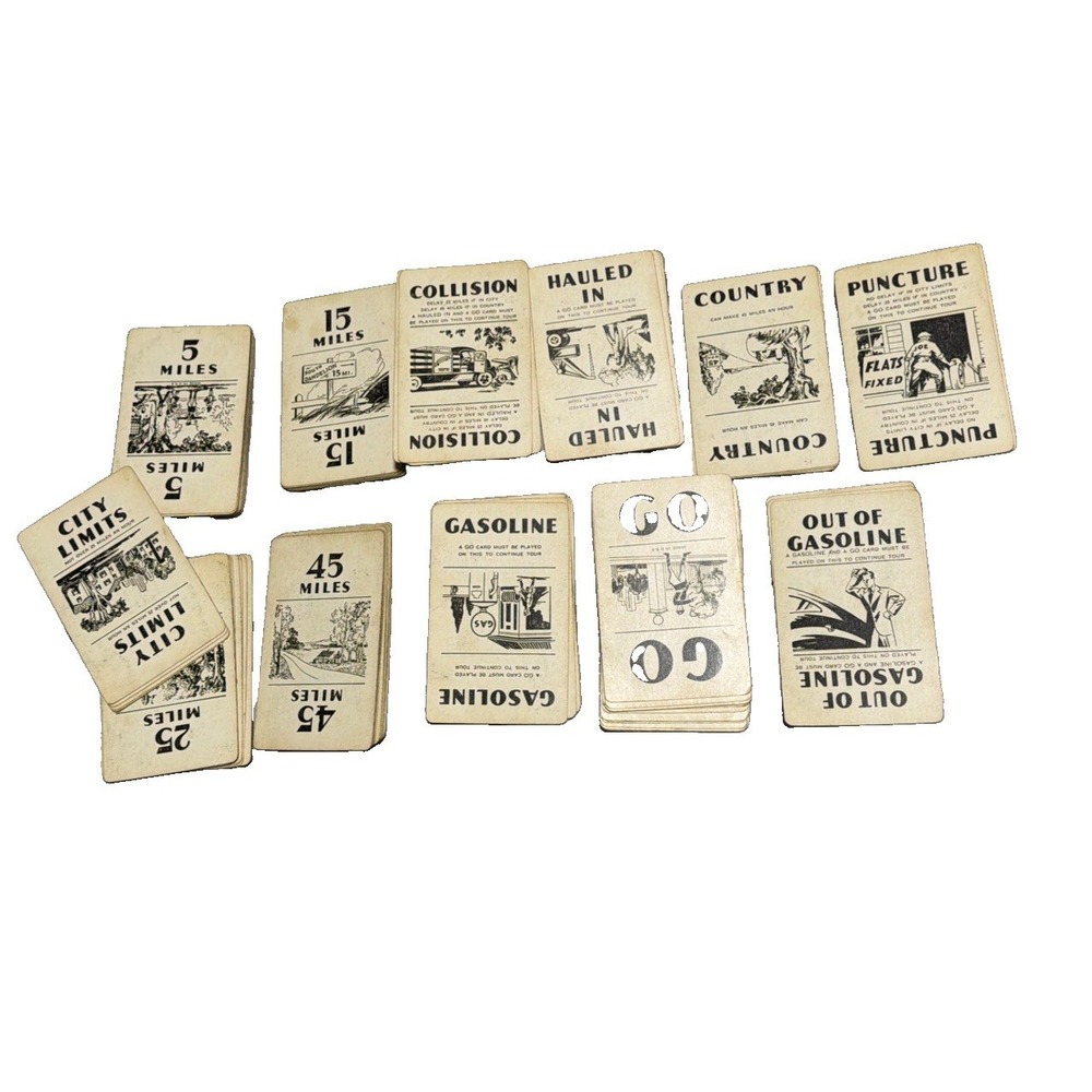 VINTAGE TOURING CARD GAME-PARKER BROS-1926-CARDS ONLY